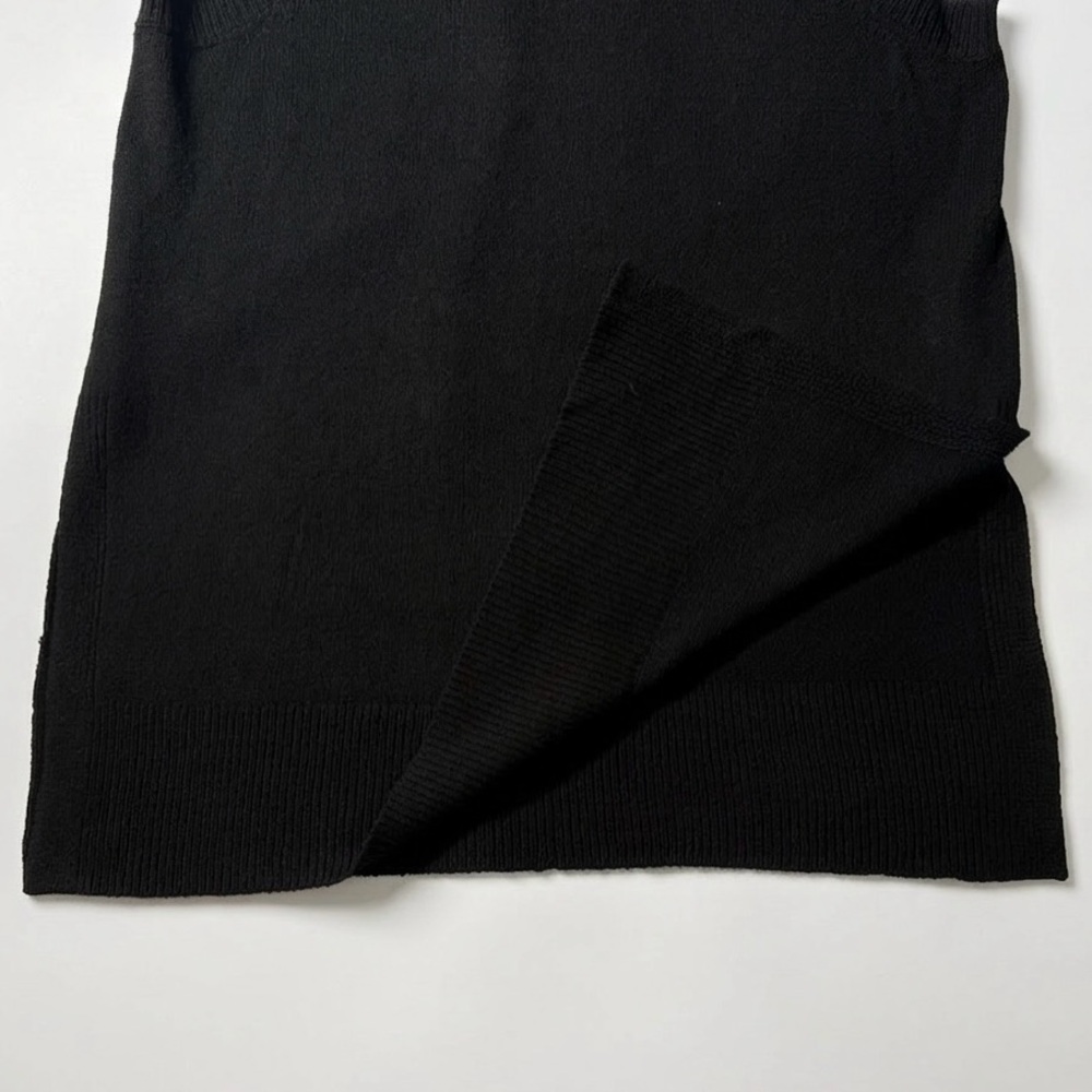 Ophelia Roe Sleeveless Black Turtleneck Mini Dress with Side Slit - Picture 4 of 13